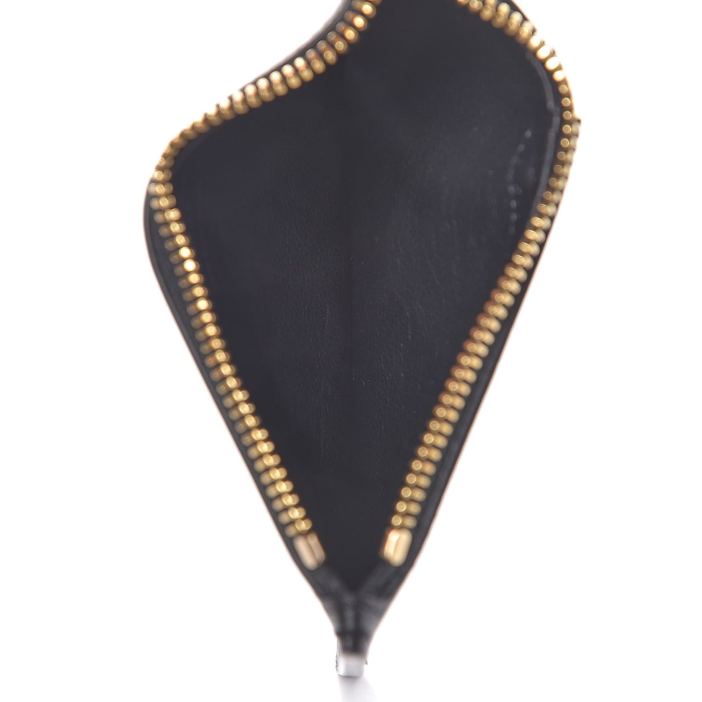 Calfskin 5 Fragments Zip Pouch Card Holder Black