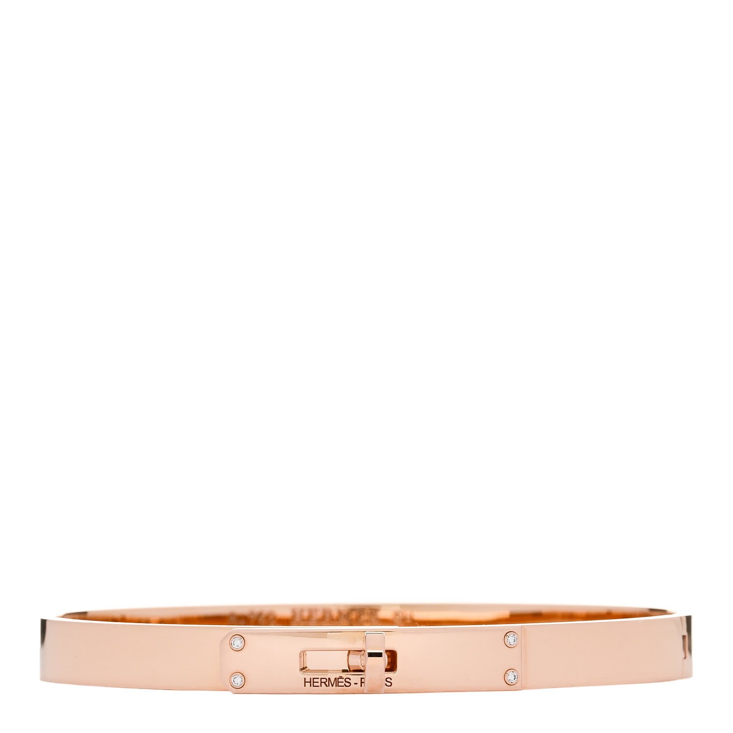 Hermes 18K Rose Gold Diamond PM Kelly Bracelet SH 1 of 4