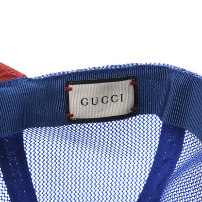 Gucci Mesh Game Logo Baseball Hat M Blue Red 7 of 9