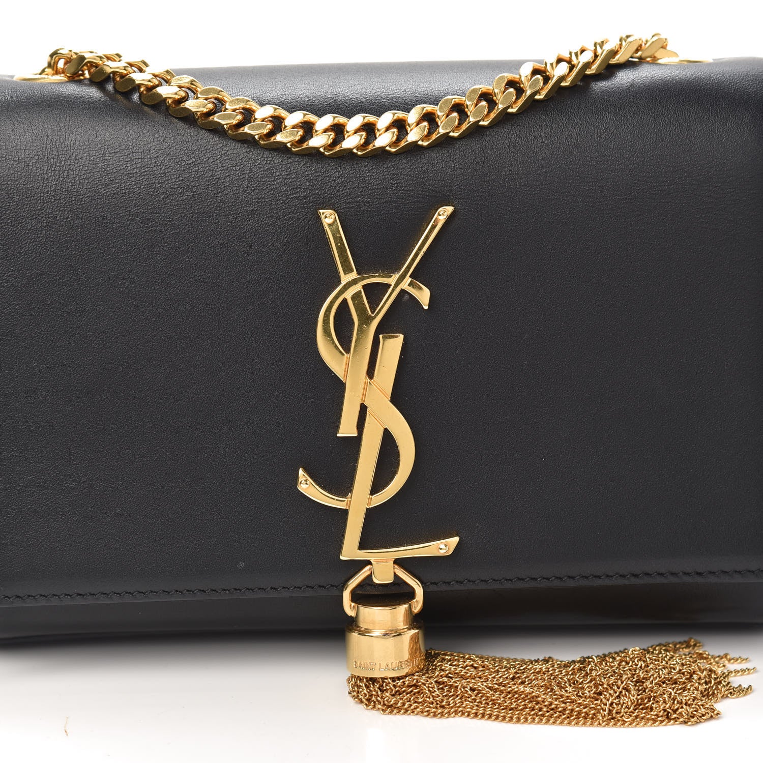 Saint Laurent Calfskin Small Classic Monogram Kate Tassel Satchel Black 7 of 9