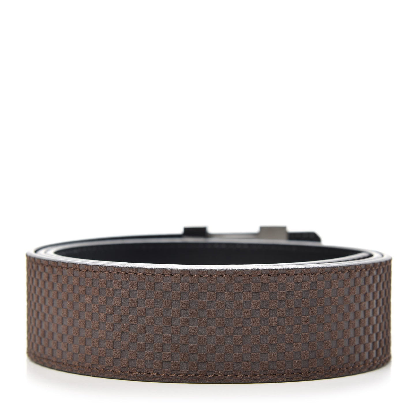 Suede Calfskin Mini Damier 40mm LV Initiales Belt 100 40 Moka