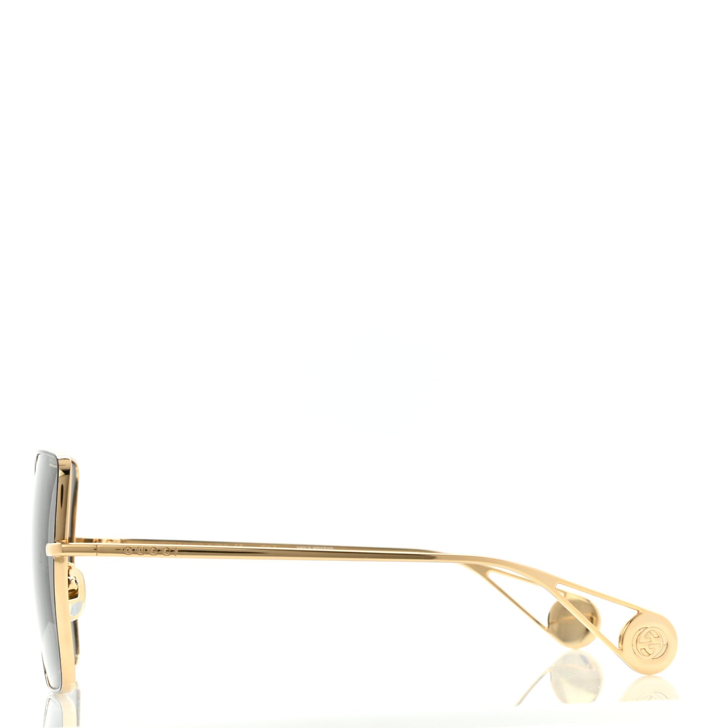 Square Frame GG0436S Sunglasses Black Gold