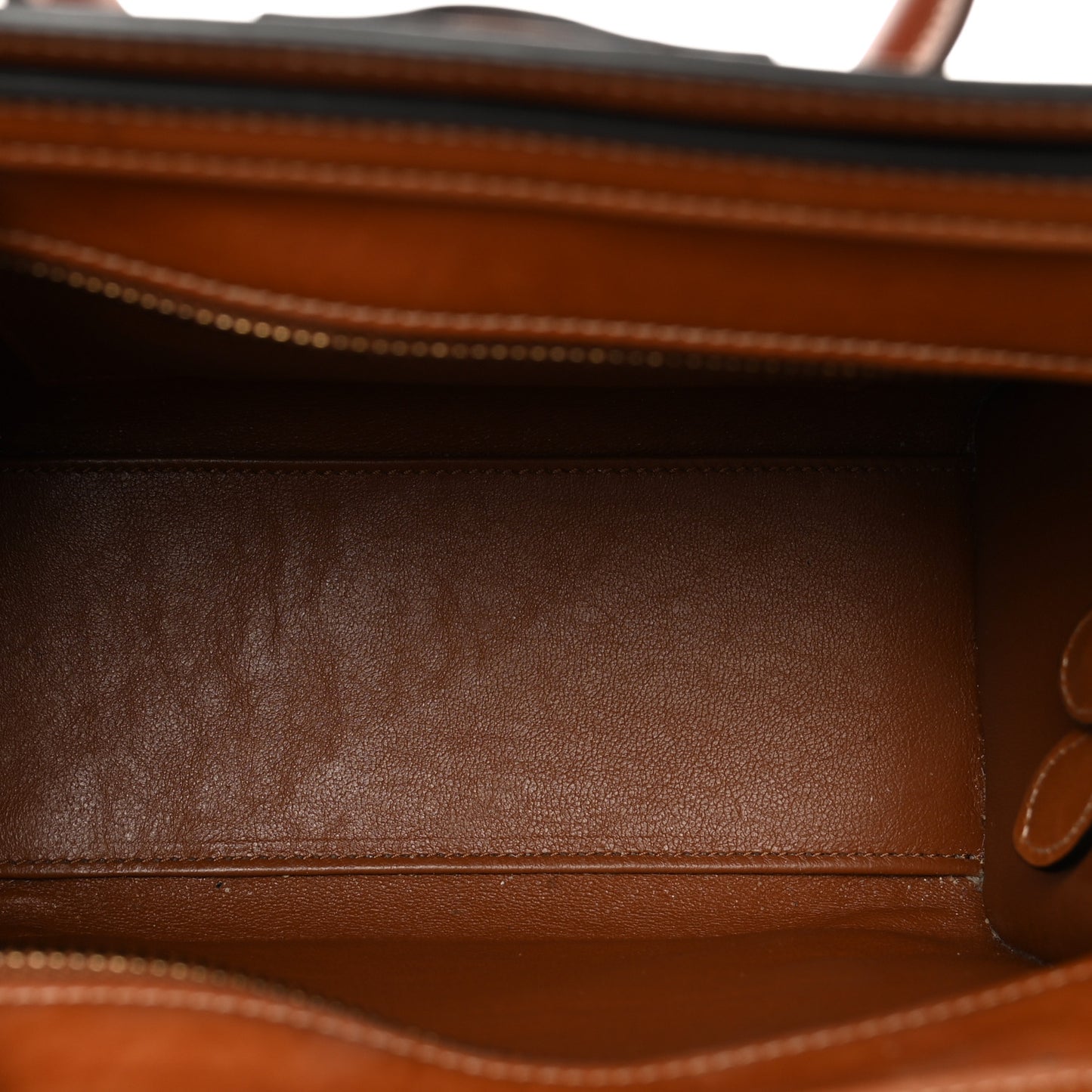 Smooth Calfskin Tweed Nano Luggage Tan