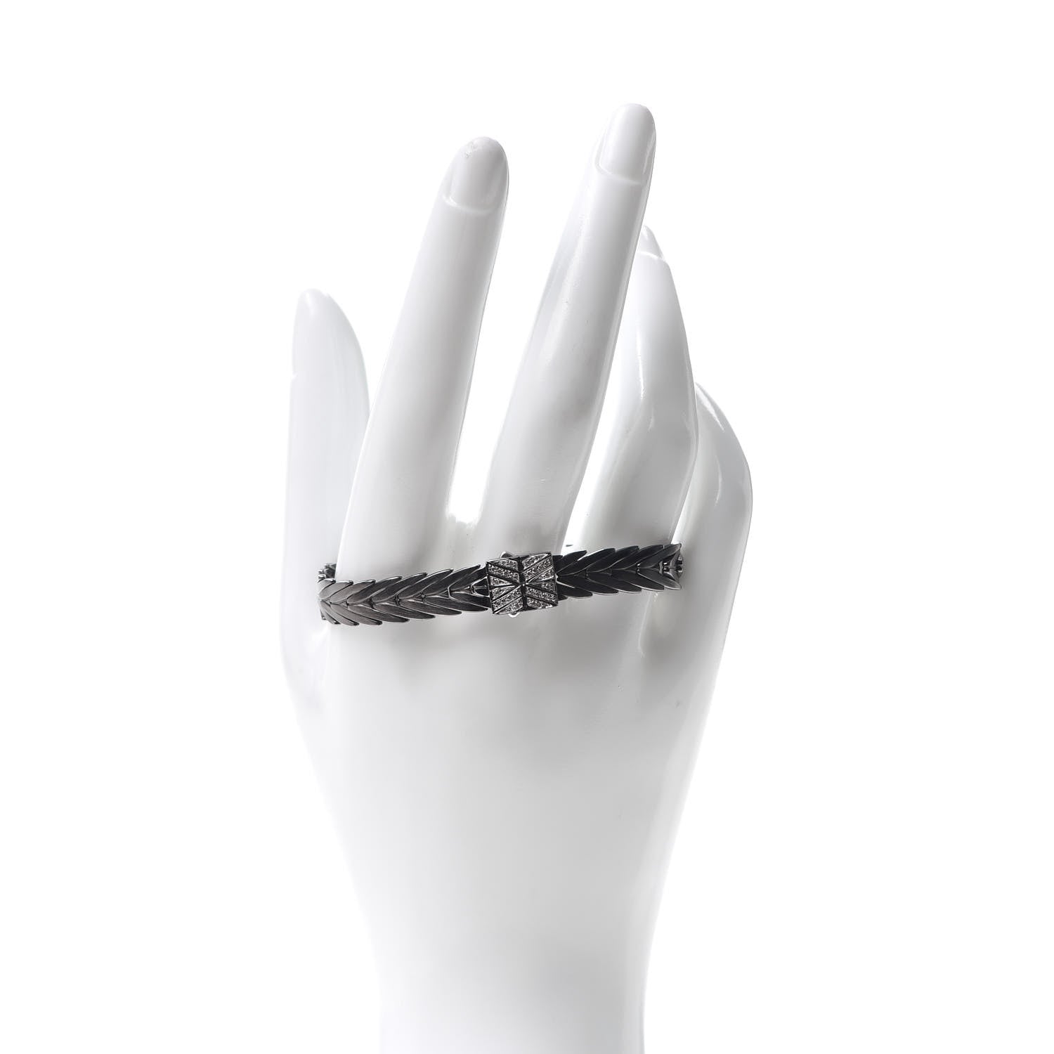 John Hardy Blackened Sterling Silver Diamond 8mm Modern Chain Bracelet 2 of 5