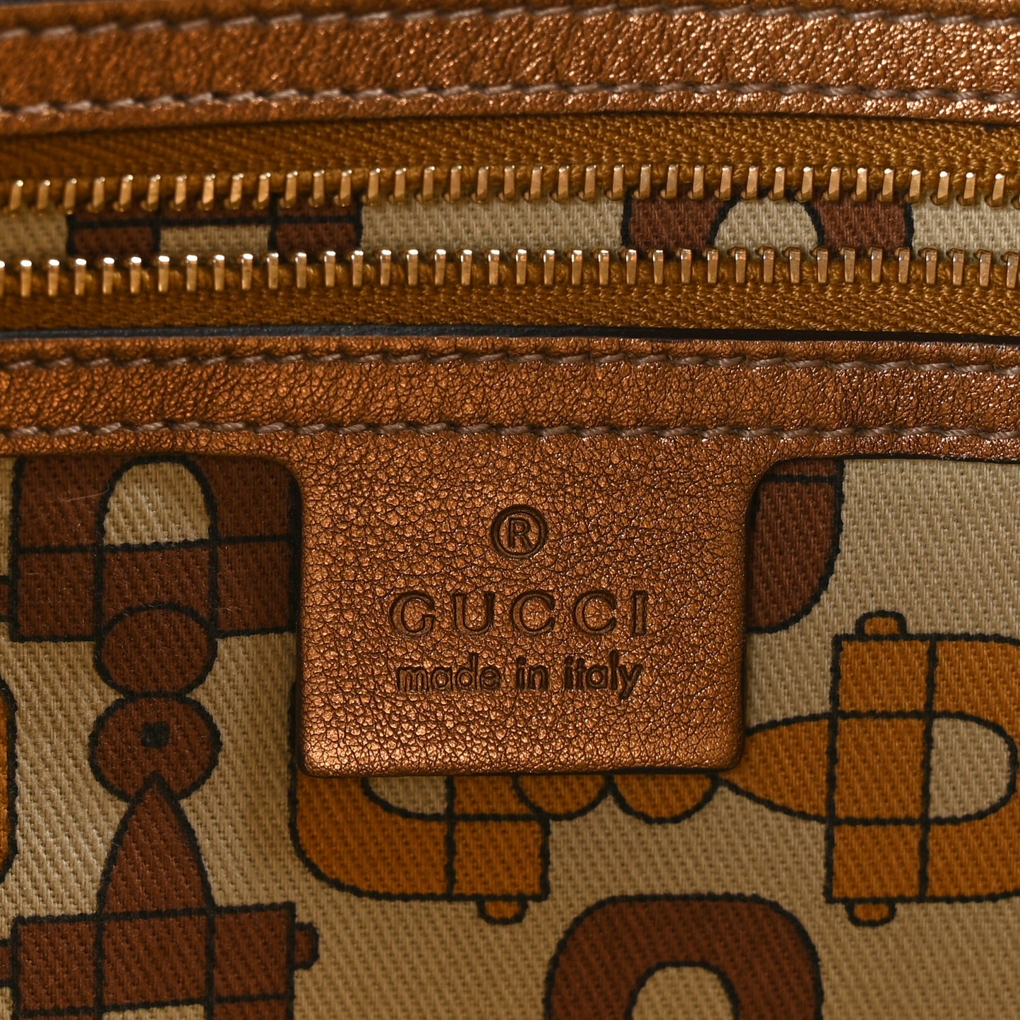 Metallic Guccissima Medium Britt Tote Gold