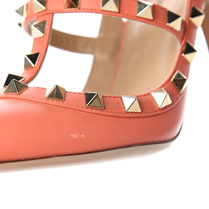 Valentino Garavani Nappa Rockstud Ankle Strap Pumps 36.5 Orange 8 of 9
