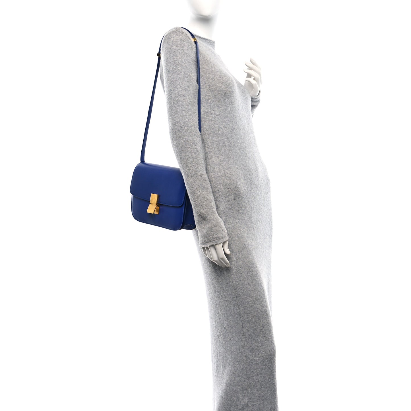 Box Calfskin Medium Classic Box Flap Bag Indigo