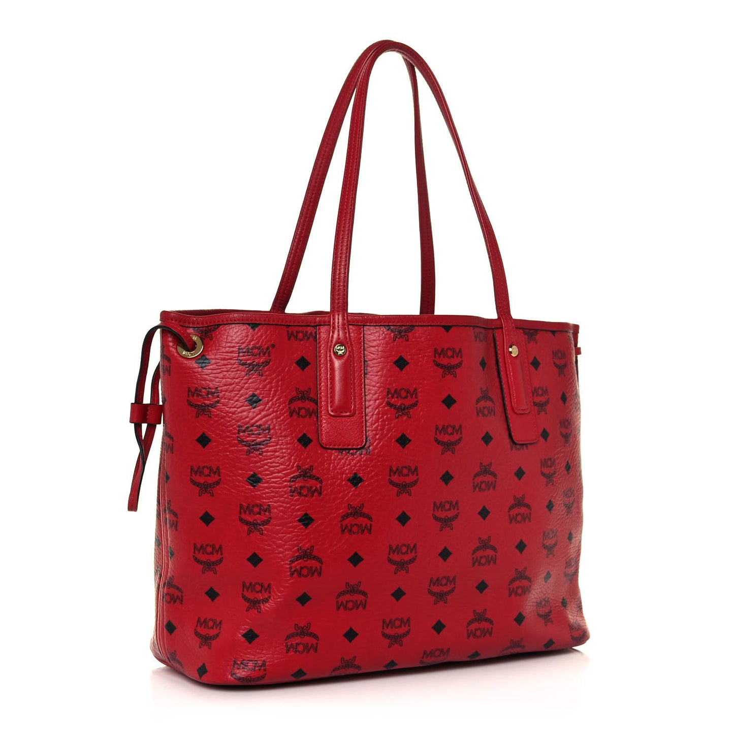 Visetos Medium Liz Reversible Shopper Tote Ruby Red
