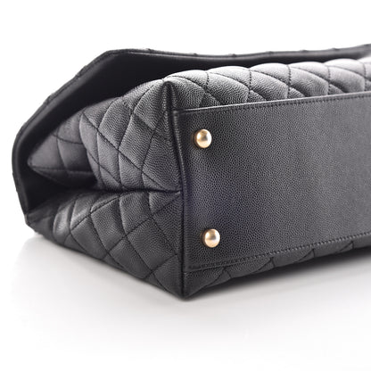 Chanel Caviar Lizard Embossed Quilted Small Coco Handle Flap Black 9 of 10
