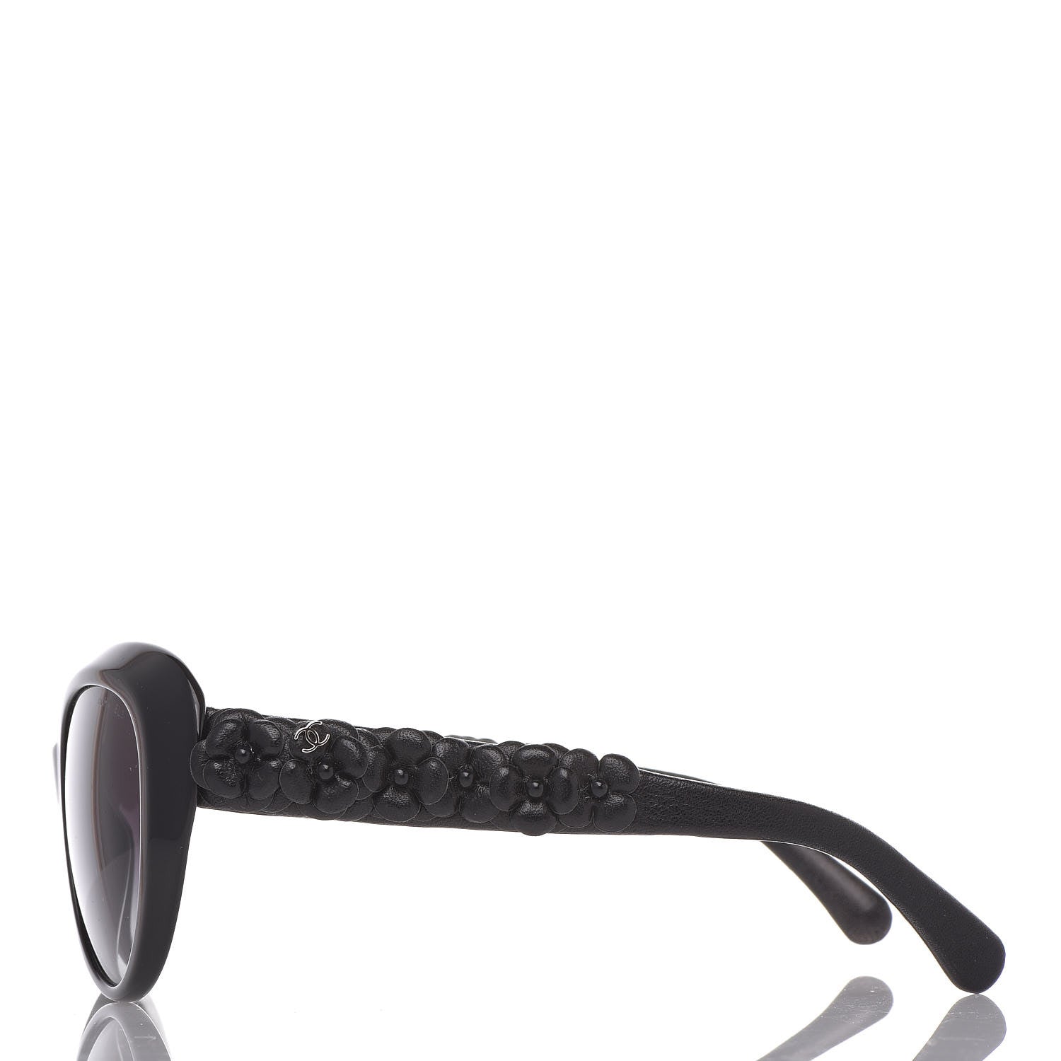 Chanel Lambskin Camellia CC 5318-Q Sunglasses Black 2 of 7