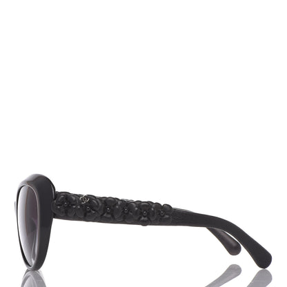 Chanel Lambskin Camellia CC 5318-Q Sunglasses Black 2 of 7