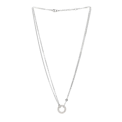 Cartier 18K White Gold 2 Diamond LOVE Necklace 3 of 6