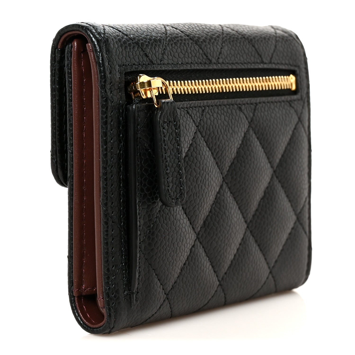Chanel Caviar Quilted Compact Flap Wallet Black 3 of 10