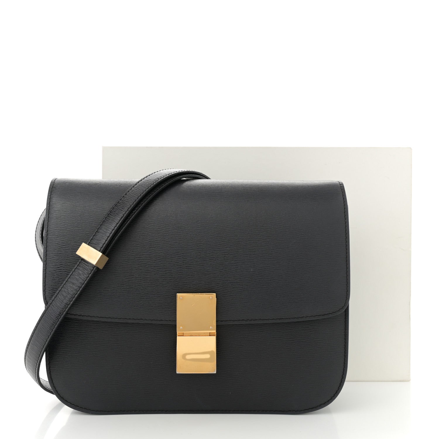 Celine Liege Calfskin Medium Classic Box Flap Bag Black 12 of 12