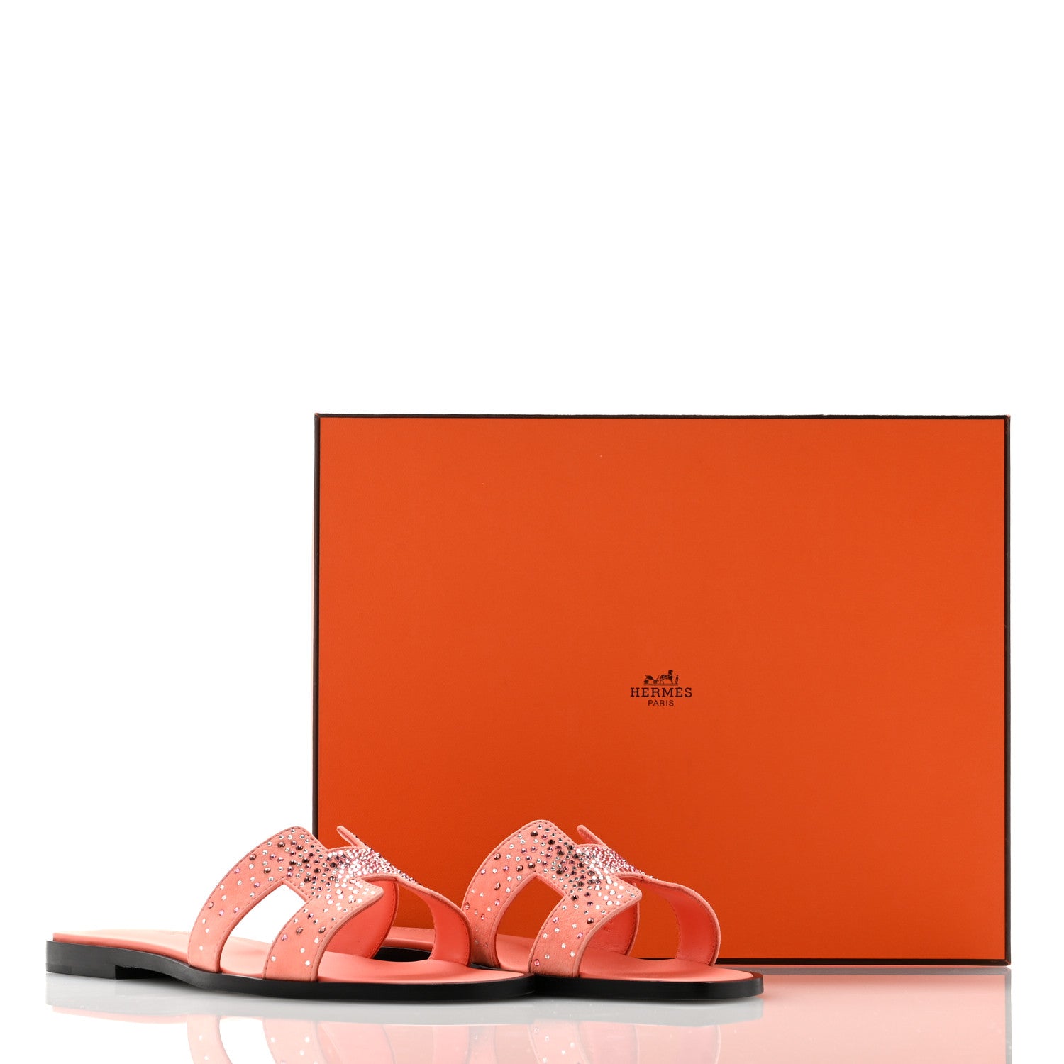 Hermes Suede Goatskin Rhinestone Oran Sandals 36 Orange Joey 10 of 10