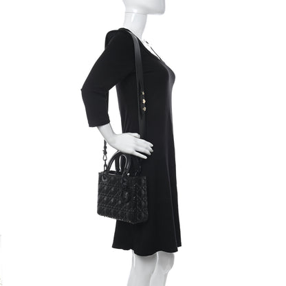 Christian Dior Calfskin Cannage Diamond Small My ABCDior Lady Dior Black 2 of 12