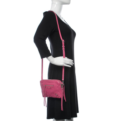 Balenciaga Agneau Arena Classic Silver Hardware XS Reporter Crossbody Rose Flamingo 2 of 8