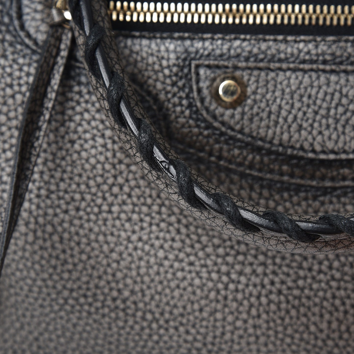 Grained Calfskin Classic Gold Hardware City Ombre Grey Gradient