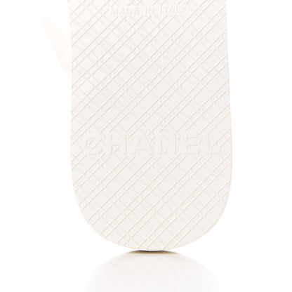 Chanel PVC Camellia Thong Sandals 38 Ivory 7 of 8