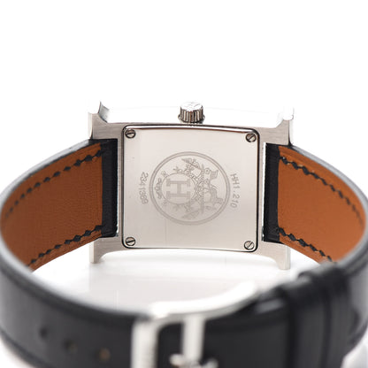 Hermes Stainless Steel Barenia 21mm Heure H Hour Quartz Watch Noir 5 of 6
