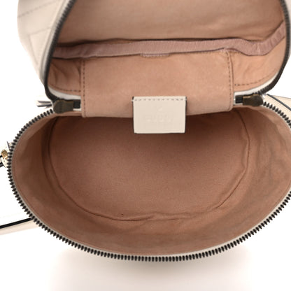 Gucci Calfskin Matelasse Mini GG Marmont Round Backpack White 5 of 10