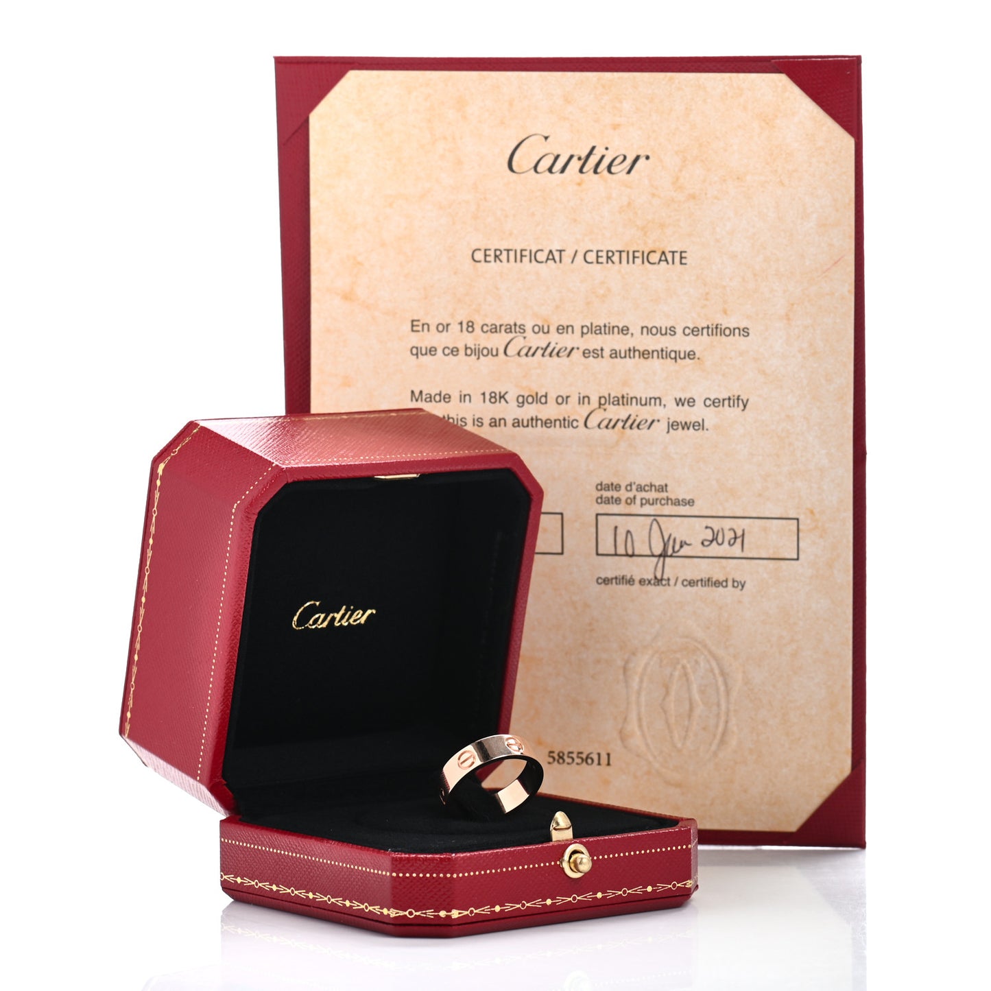 18K Pink Gold 5.5mm LOVE Ring 56 7.5