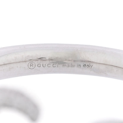 Gucci 18K White Gold Diamond Flora GG Open Ring 49 4.75 5 of 6
