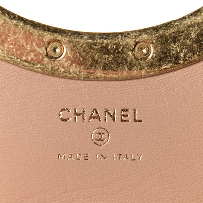 Chanel Caviar Quilted Woven Chain Handle Flap Clutch Beige 6 of 11