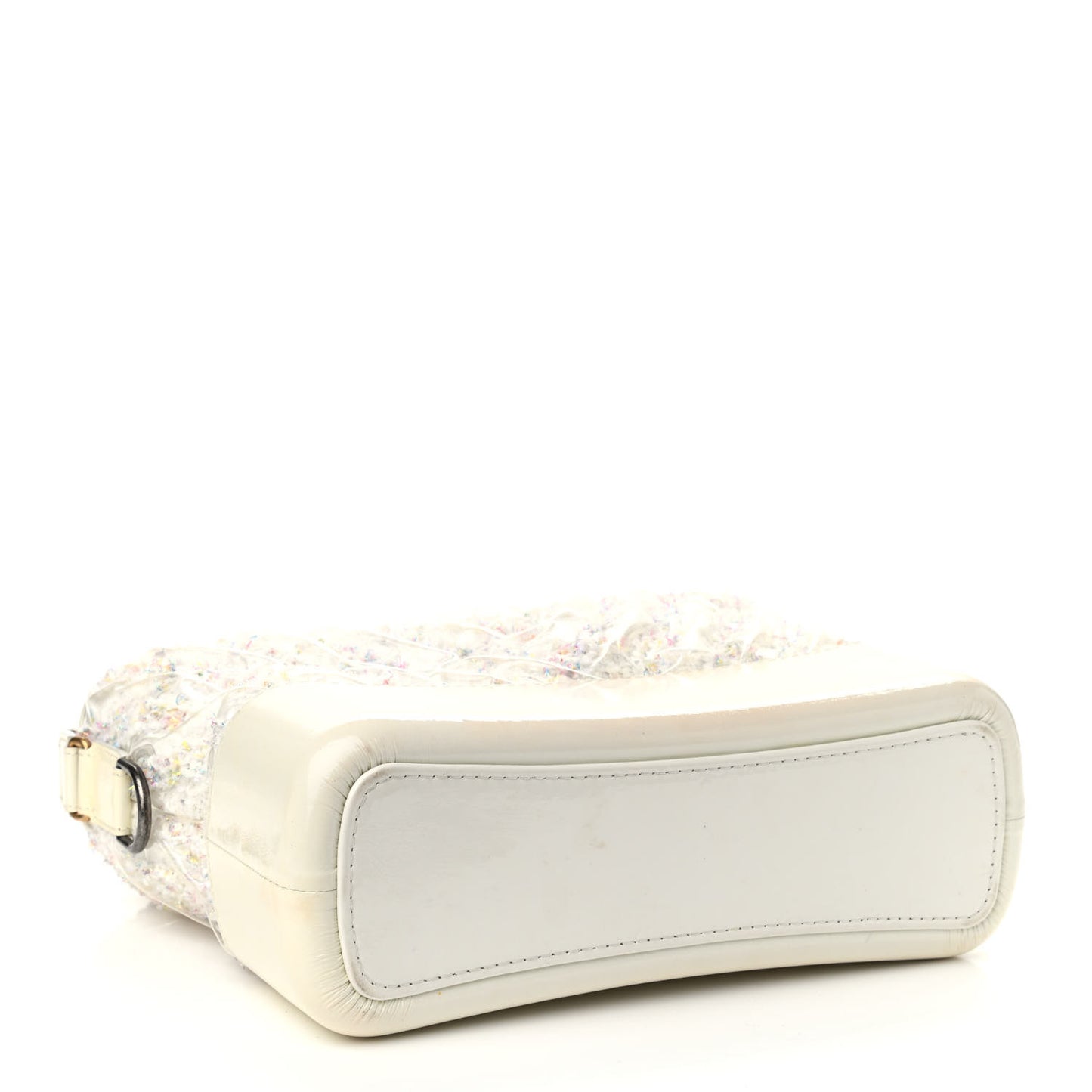 Tweed PVC Patent Chevron Quilted Medium Gabrielle Hobo White