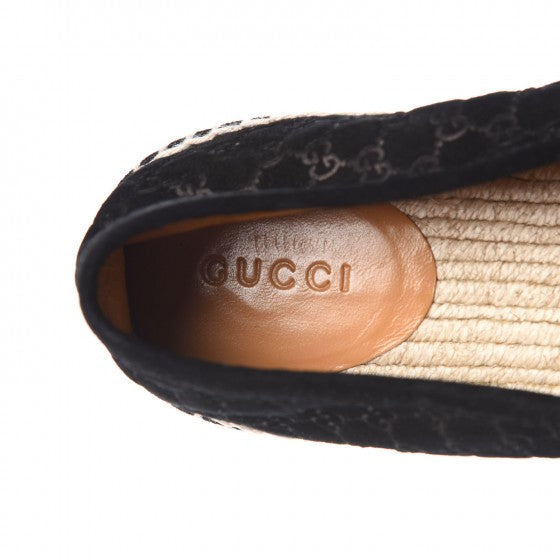 Suede Microguccissima Espadrilles 37.5 Black