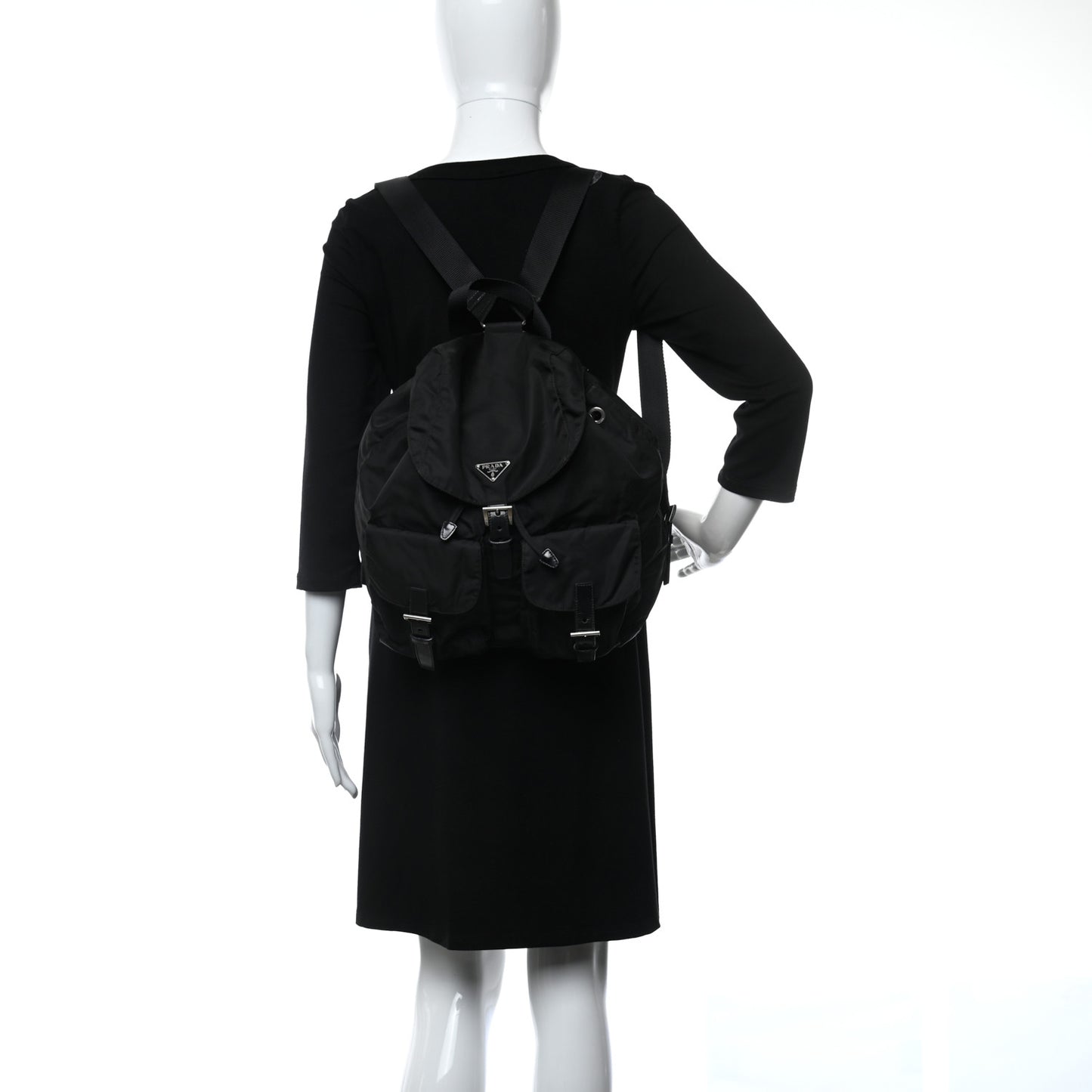 Nylon Vela Medium Backpack Black