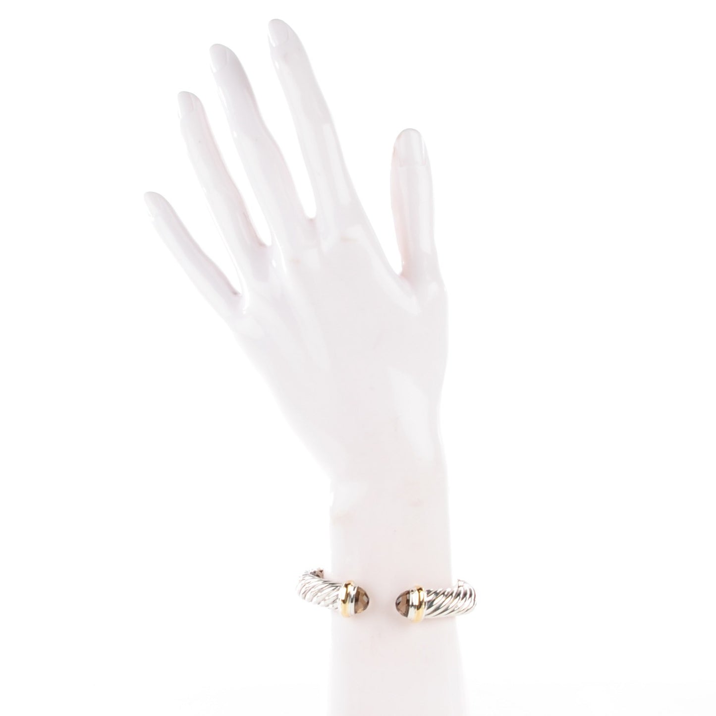 Sterling Silver 18K Yellow Gold Smoky Quartz 11mm Waverly Bracelet