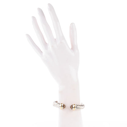 David Yurman Sterling Silver 18K Yellow Gold Smoky Quartz 11mm Waverly Bracelet 2 of 5