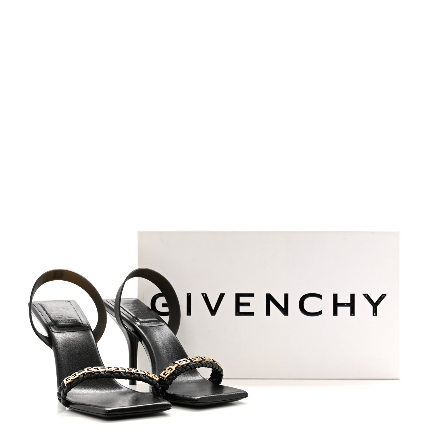 Givenchy Nappa Polyurethane G Woven Slingback 90mm Sandals 37 Black 10 of 10