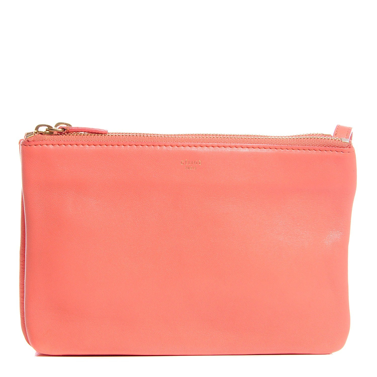 Celine Lambskin Small Trio Crossbody Bag Flamingo 1 of 7