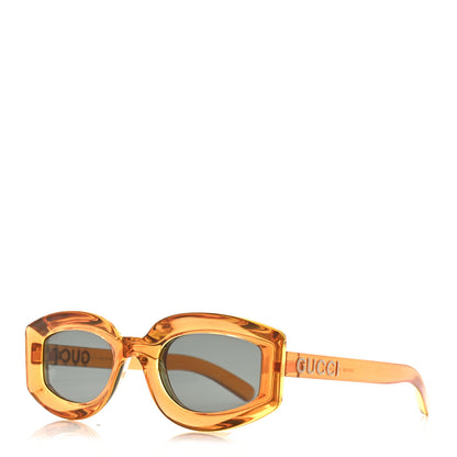 Gucci Acetate Rectangle Sunset Boulevard Sunglasses GG1719S Orange Grey 1 of 7