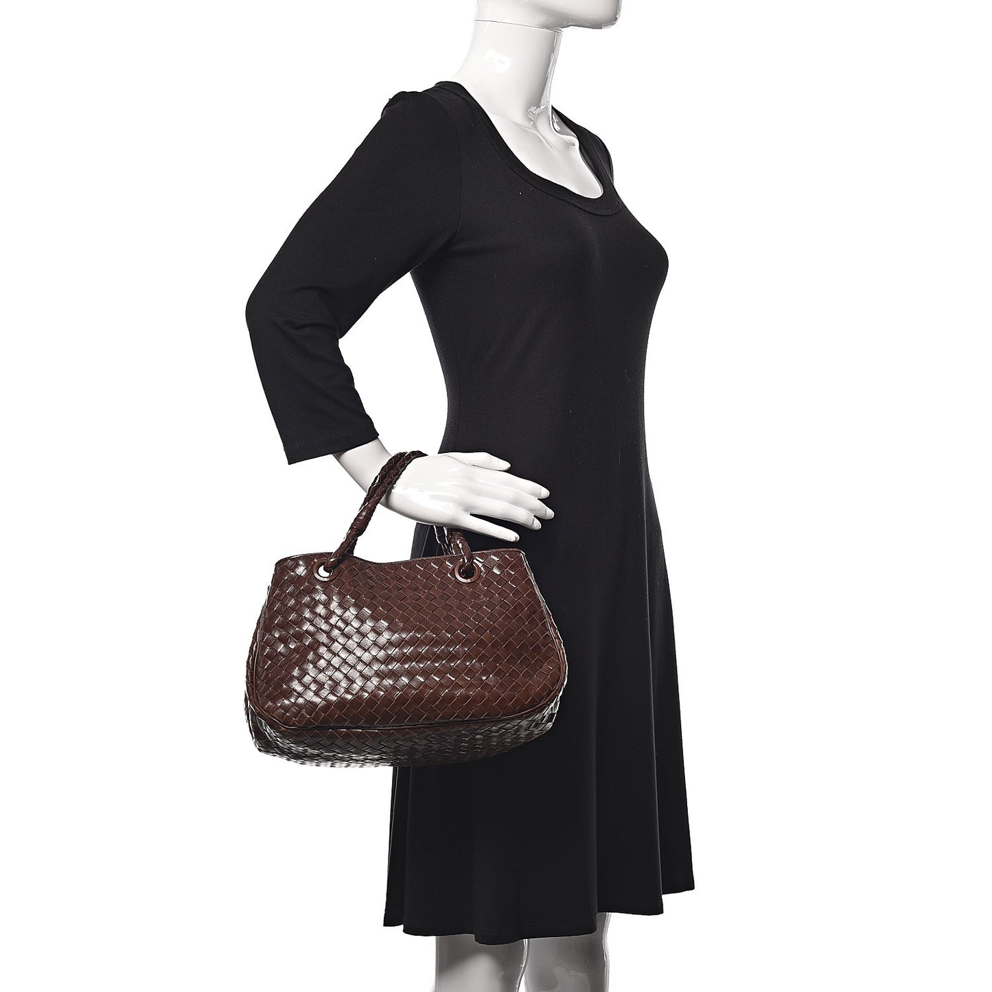 Nappa Intrecciato Woven Tote Ebano