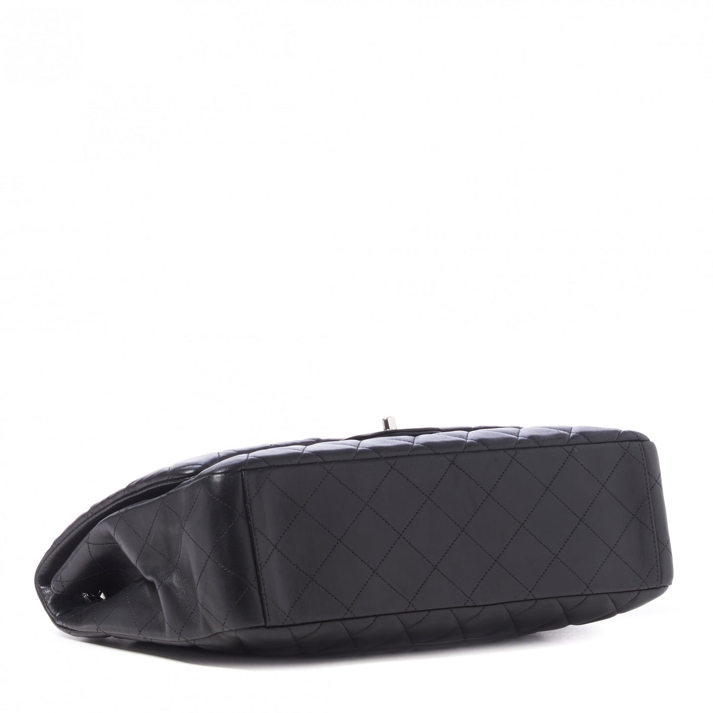 Lambskin Quilted Maxi Single Flap Black