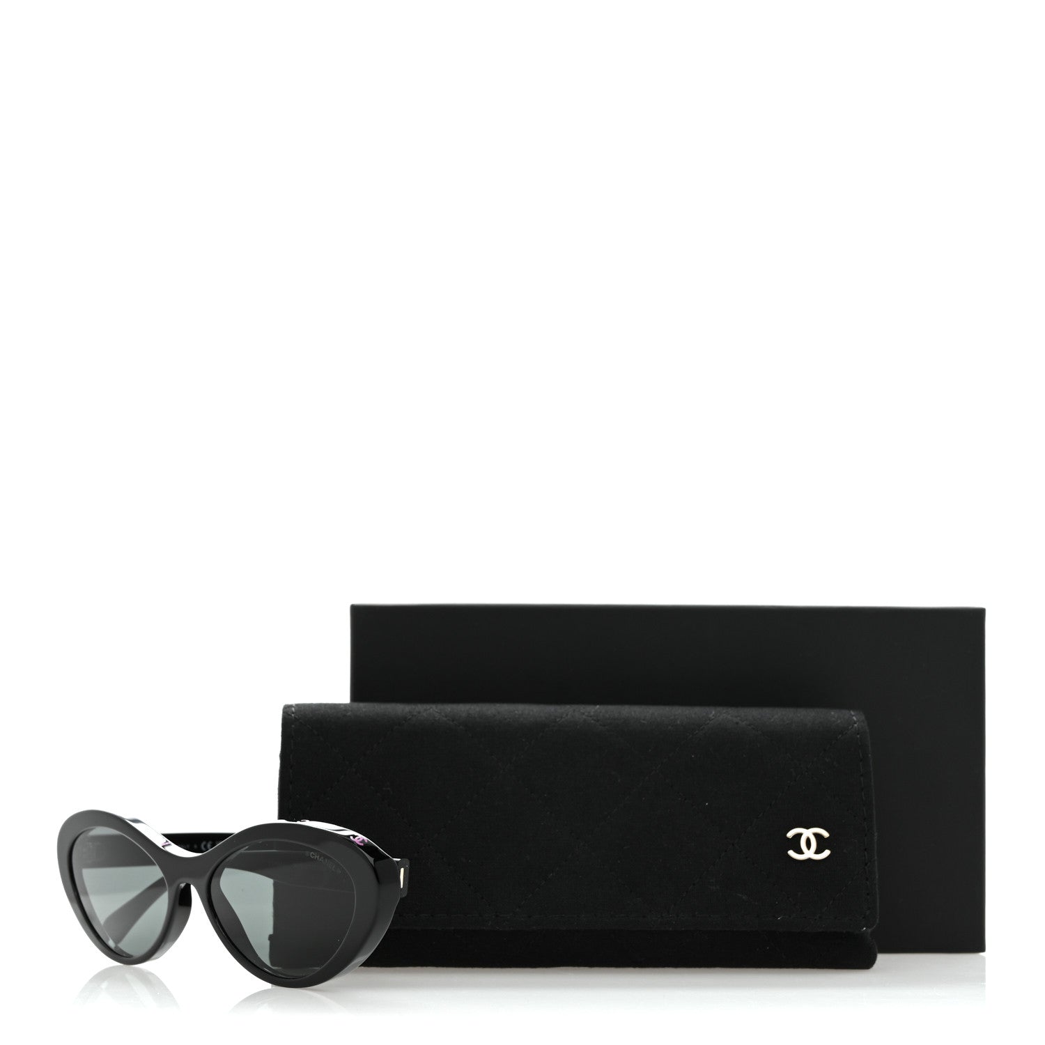 Chanel Acetate Oval Sunglasses 5416 Black Pink 8 of 8