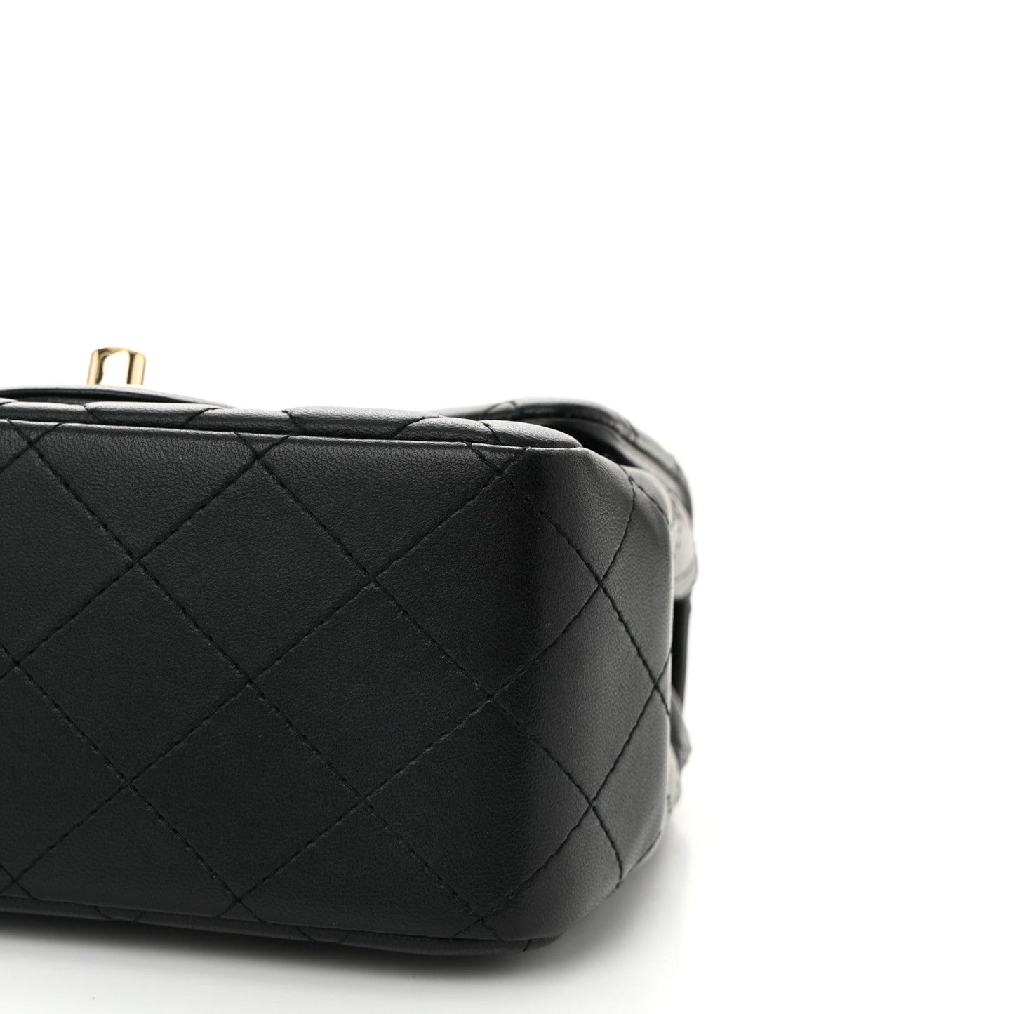 Lambskin Quilted Mini Square Flap Black