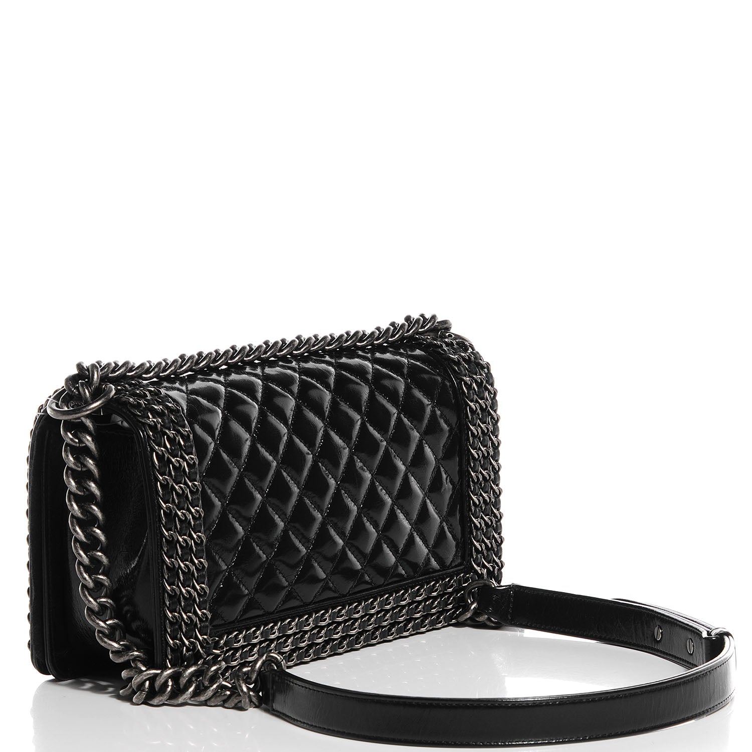 Chanel Calfskin Medium Boy Chained Flap Black 3 of 8