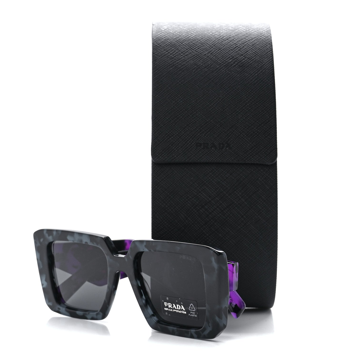 Prada Acetate Symbole Sunglasses SPR 23Y Slate Grey Purple 7 of 7