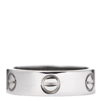 Cartier 18K White Gold 5.5mm LOVE Ring 53 6.25 1 of 4