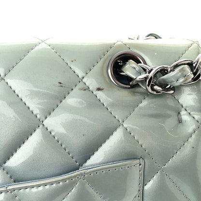Chanel Patent Quilted Maxi Double Flap Light Blue 11 of 16