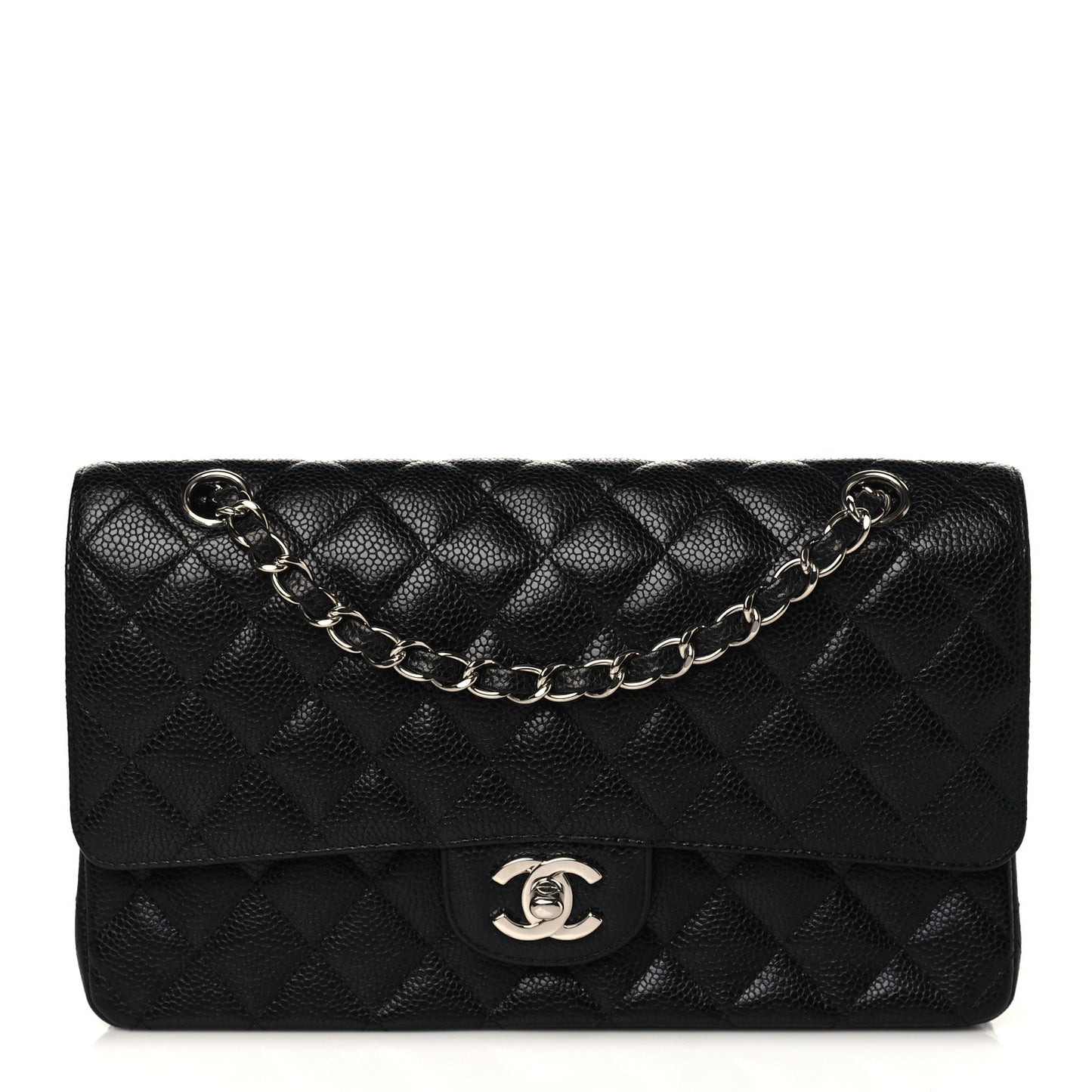 Caviar Quilted Sweetheart Flap Black