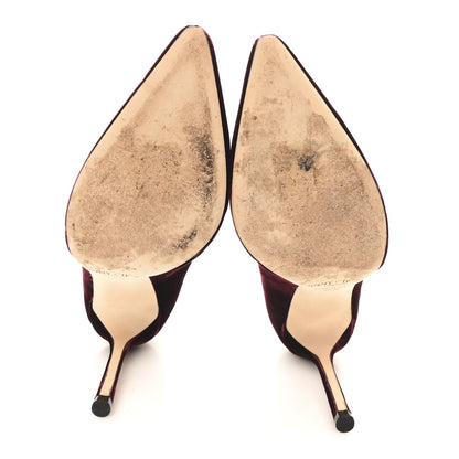 Jimmy Choo Velvet Romy 100 Pumps 37.5 Bordeaux 6 of 9
