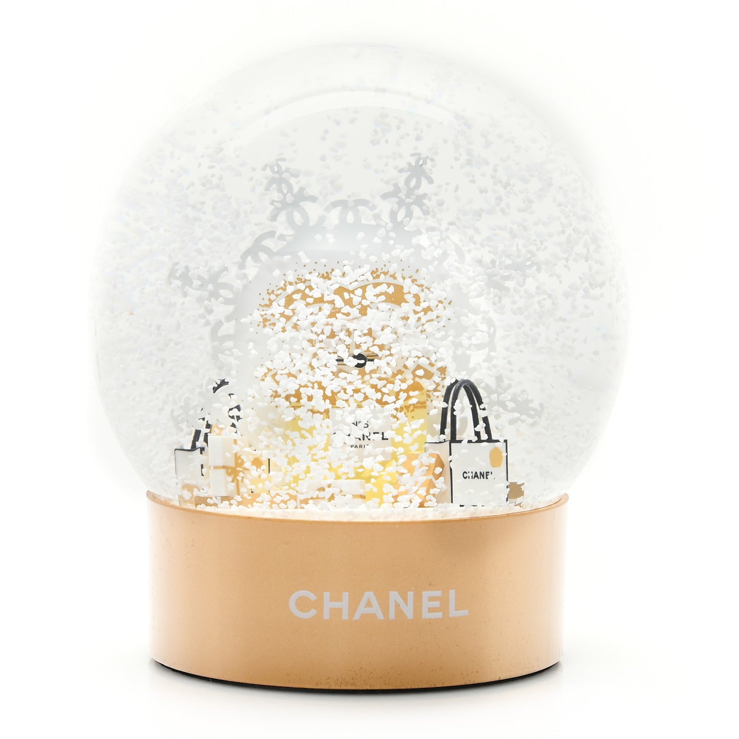 Glass N°5 Perfume Bottle Snow Globe