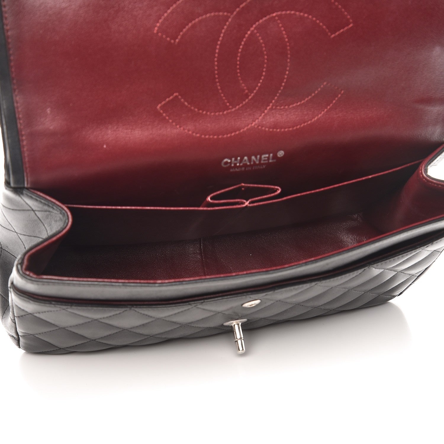 Chanel Lambskin Quilted Jumbo Double Flap Black 6 of 10