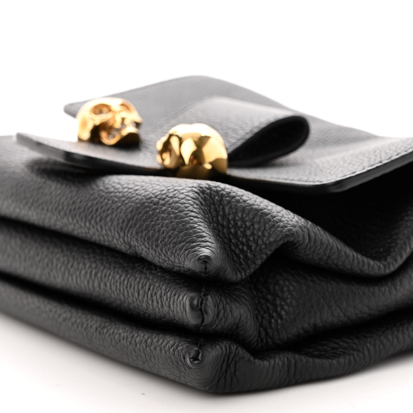 Grained Calfskin Small Skull Crossbody Black