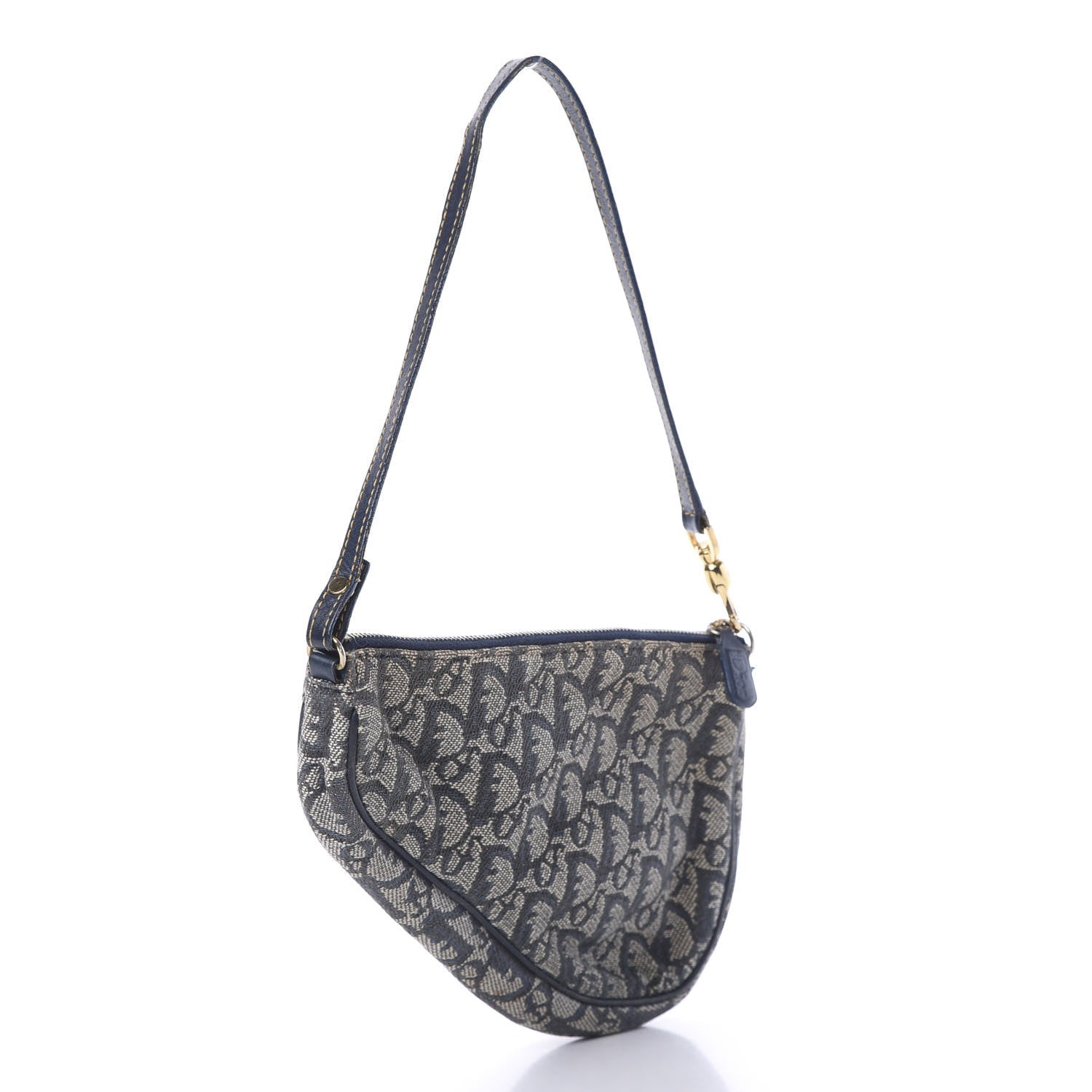 Christian Dior Monogram Mini Saddle Pochette Navy 2 of 13